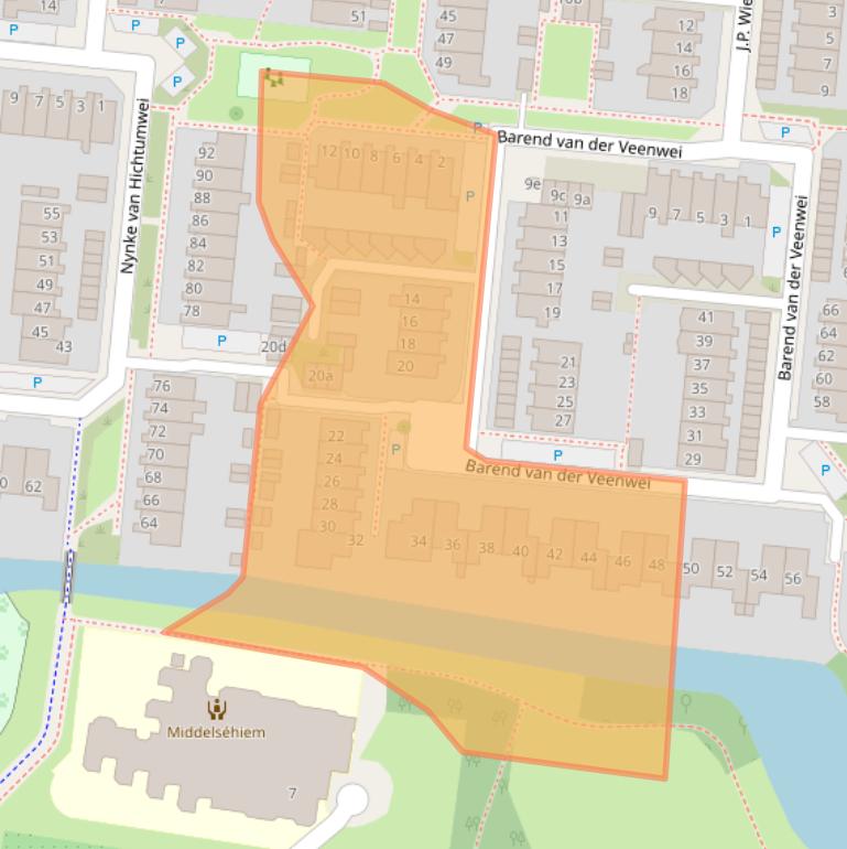 Kaart van postcodegebied 8915JA.