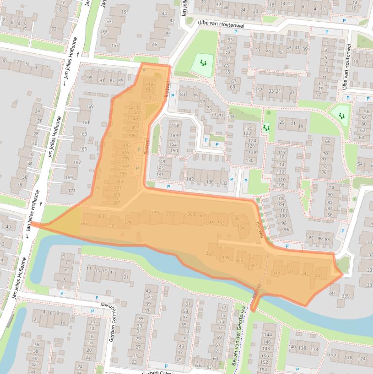 Kaart van postcodegebied 8915JD.