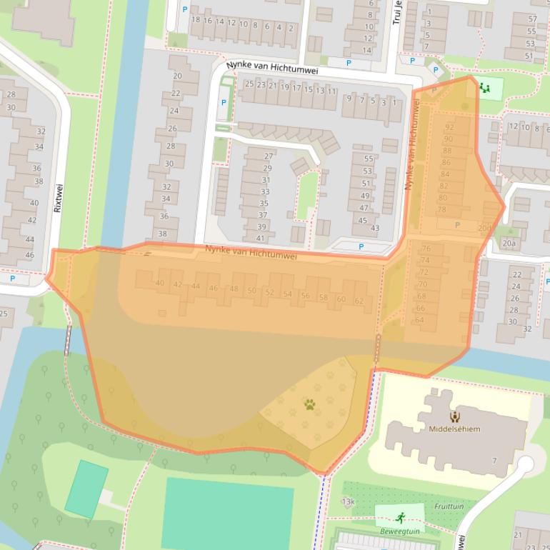 Kaart van postcodegebied 8915JJ.