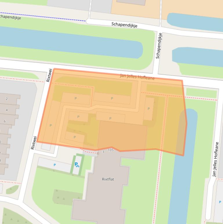 Kaart van postcodegebied 8915JR.