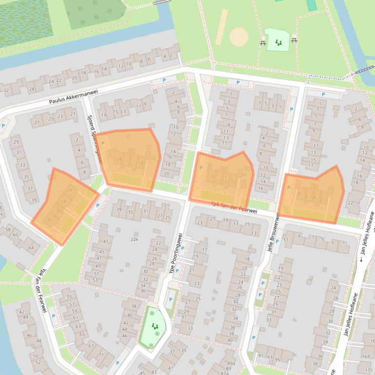 Kaart van postcodegebied 8915KH.