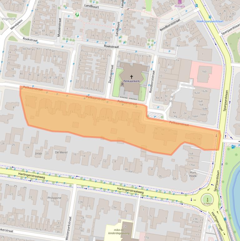 Kaart van postcodegebied 8916AD.