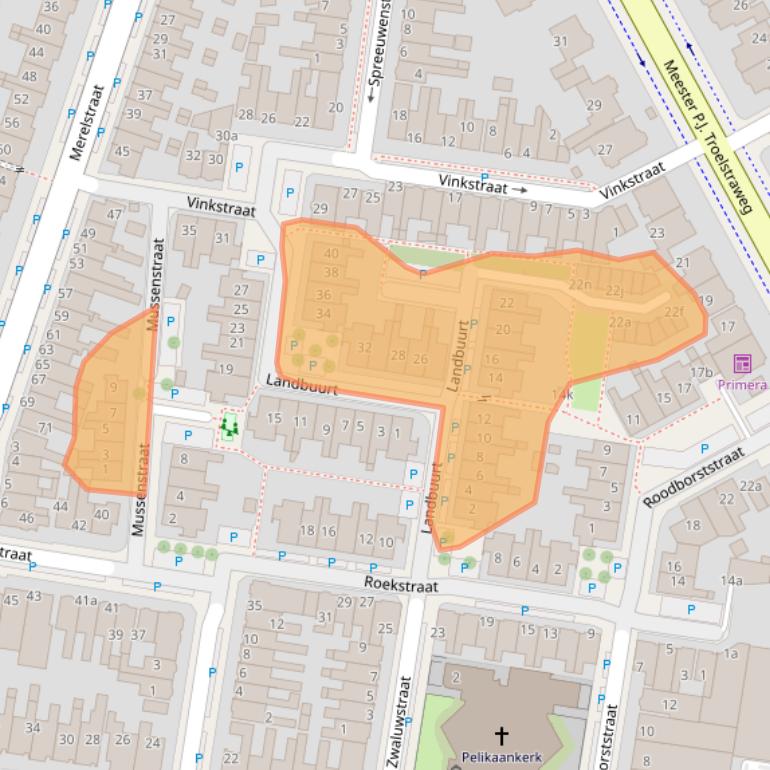 Kaart van postcodegebied 8916AM.