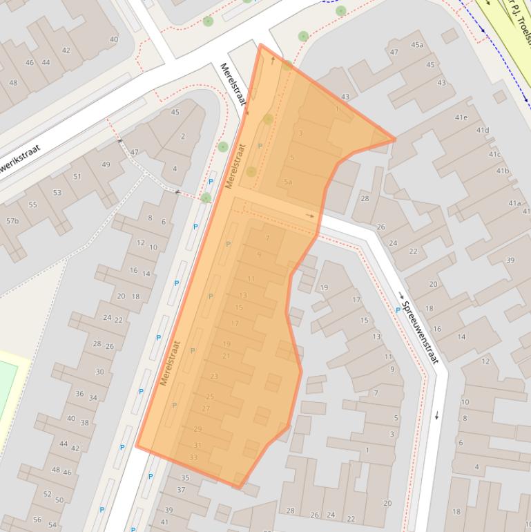 Kaart van postcodegebied 8916AS.