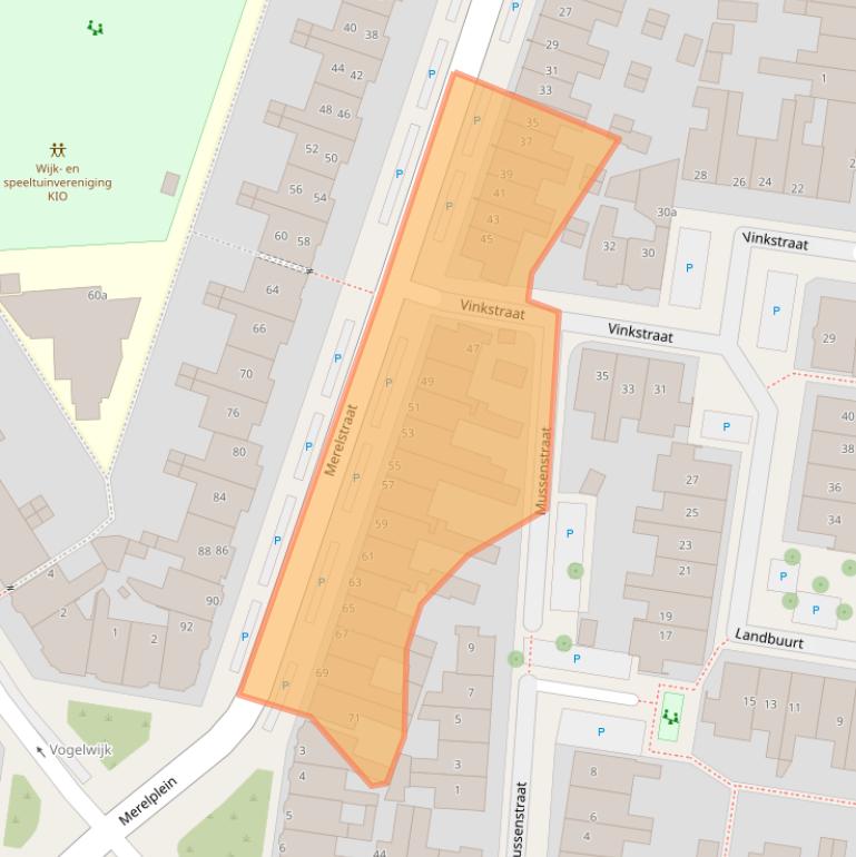 Kaart van postcodegebied 8916AT.