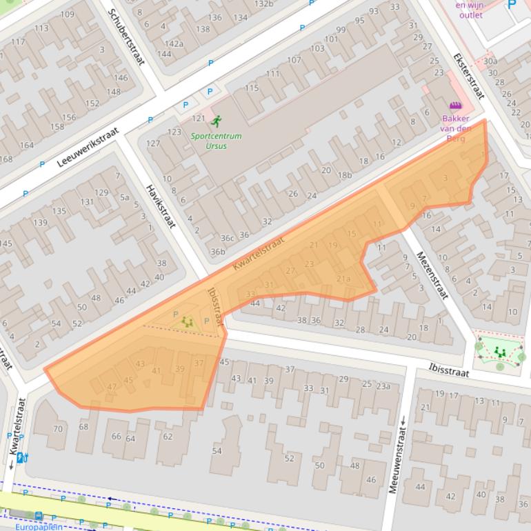 Kaart van postcodegebied 8916BM.