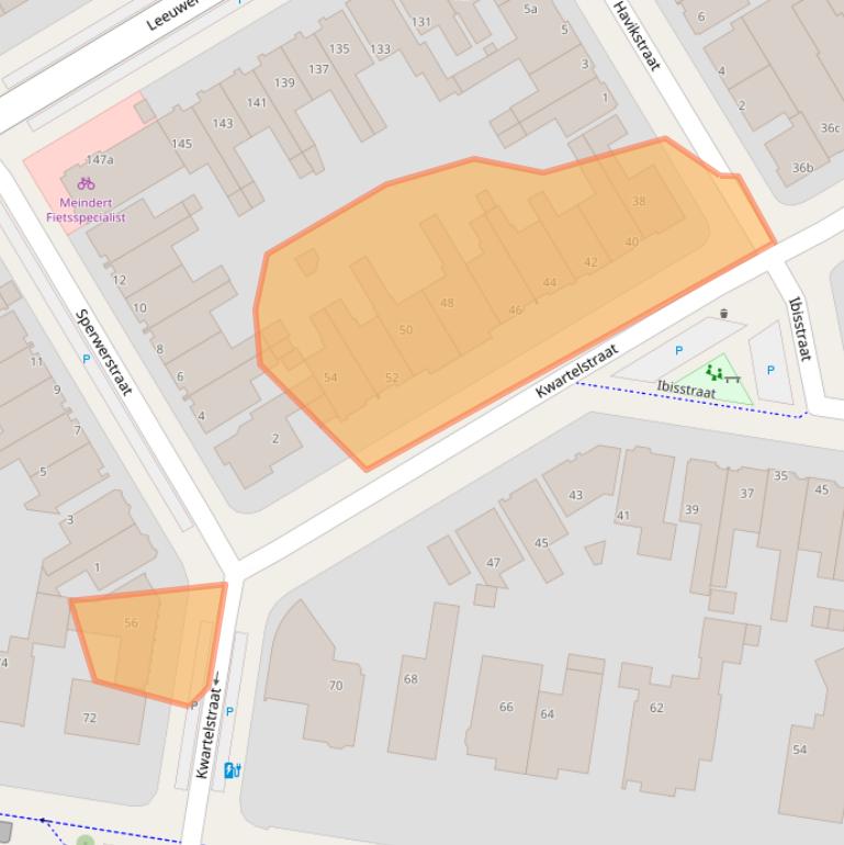 Kaart van postcodegebied 8916BP.