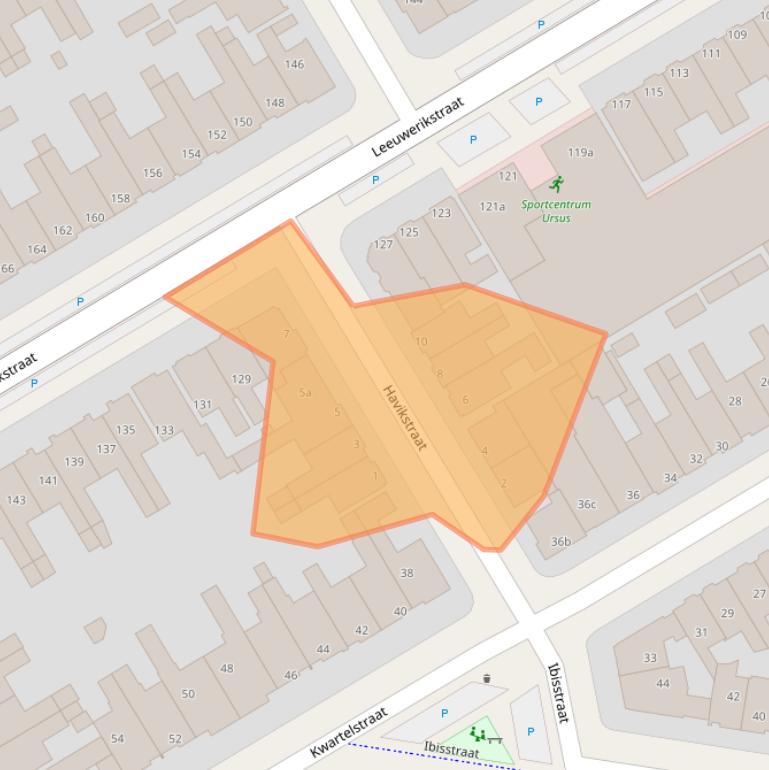 Kaart van postcodegebied 8916BS.