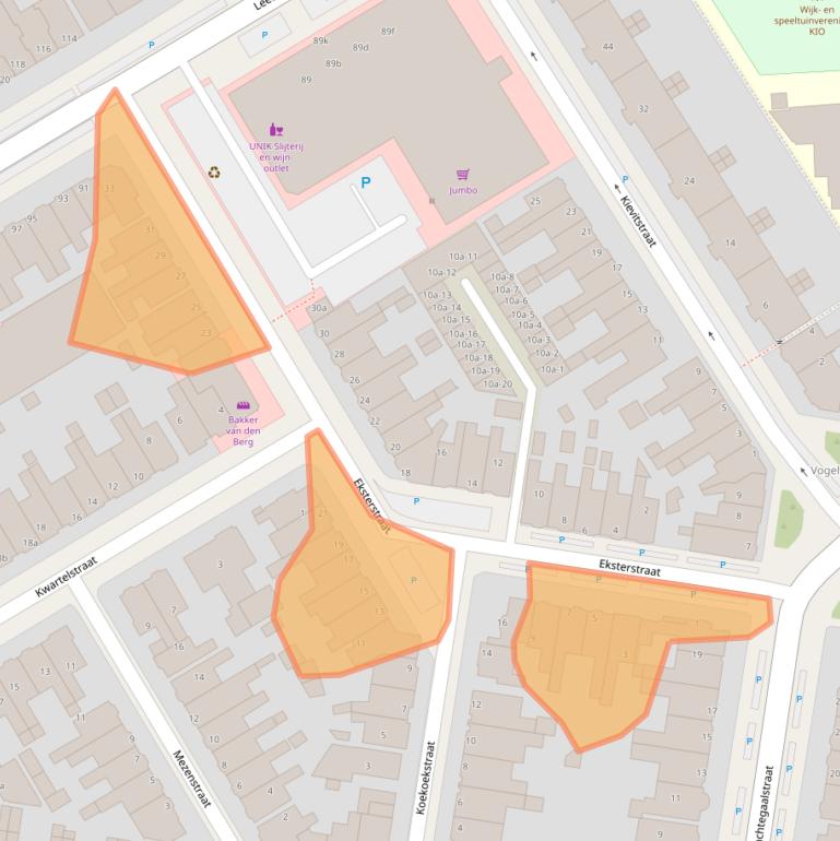 Kaart van postcodegebied 8916BT.