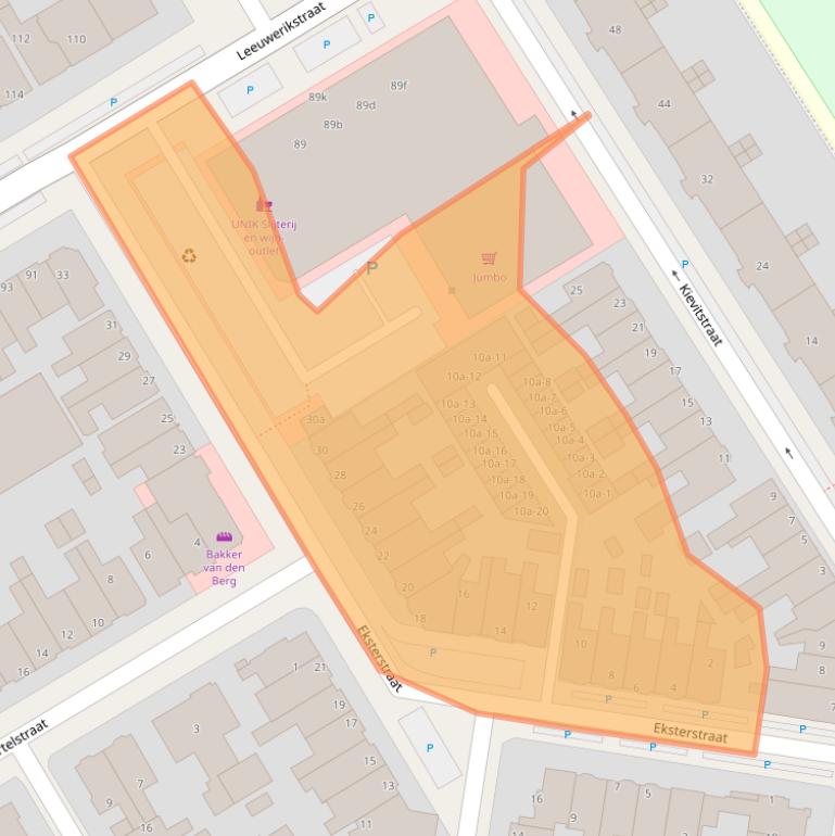 Kaart van postcodegebied 8916BV.