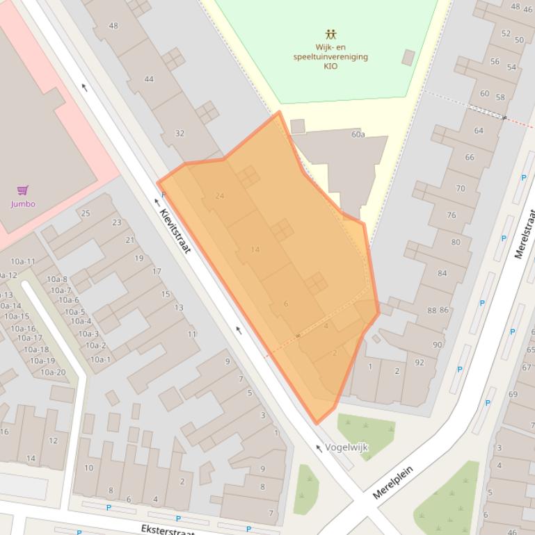 Kaart van postcodegebied 8916BX.