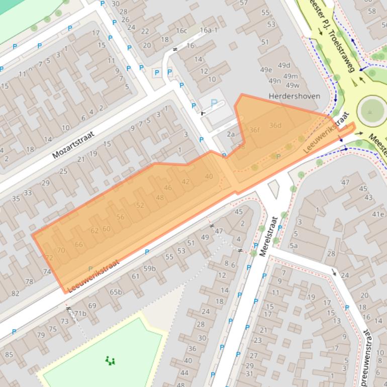 Kaart van postcodegebied 8916CE.