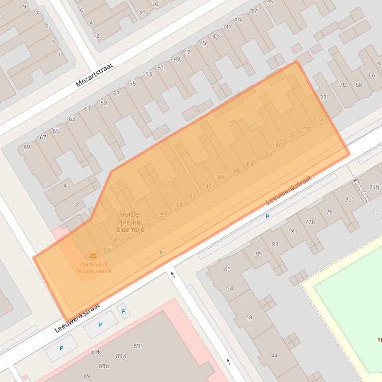 Kaart van postcodegebied 8916CG.