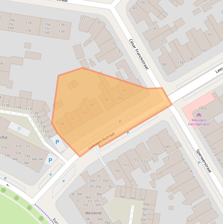 Kaart van postcodegebied 8916CL.