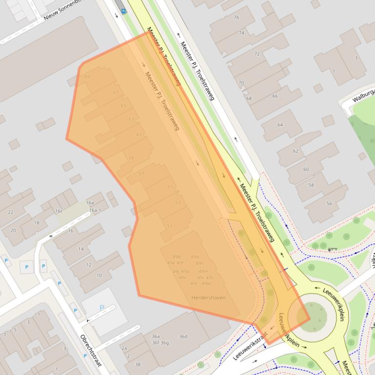 Kaart van postcodegebied 8916CM.