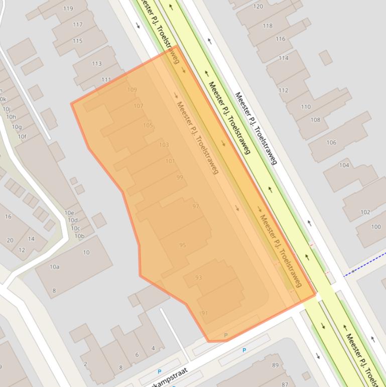 Kaart van postcodegebied 8916CP.