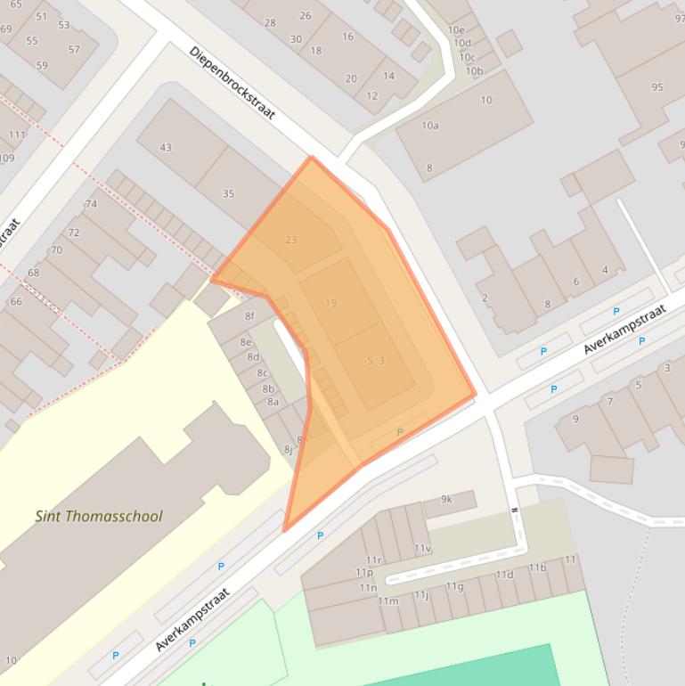 Kaart van postcodegebied 8916EE.