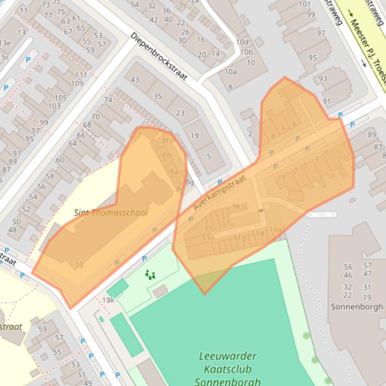 Kaart van postcodegebied 8916EL.