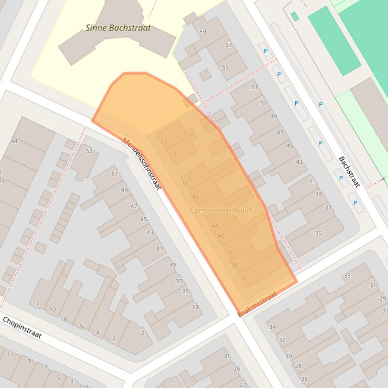 Kaart van postcodegebied 8916EZ.