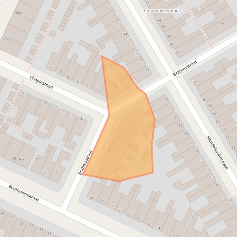 Kaart van postcodegebied 8916GB.