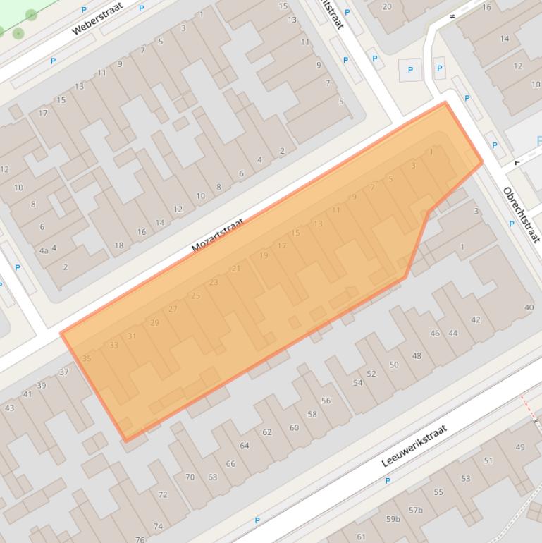 Kaart van postcodegebied 8916GX.