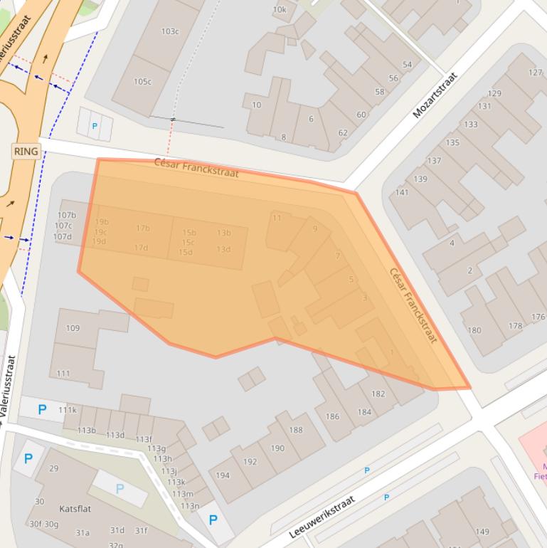 Kaart van postcodegebied 8916HE.