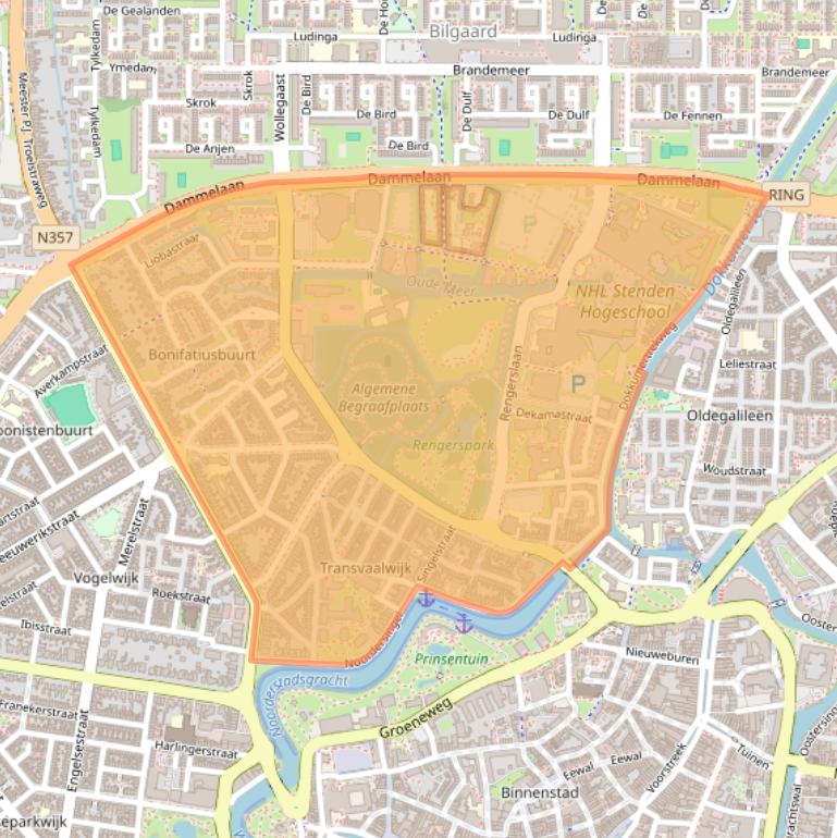 Kaart van postcodegebied 8917.