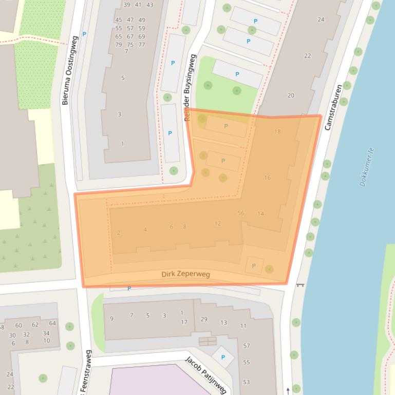 Kaart van postcodegebied 8917DM.