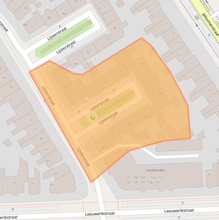 Kaart van postcodegebied 8917EB.