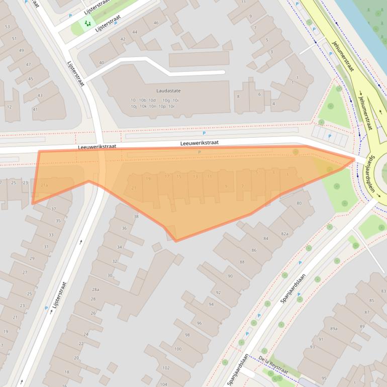 Kaart van postcodegebied 8917ED.