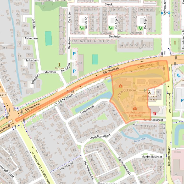 Kaart van postcodegebied 8917ET.
