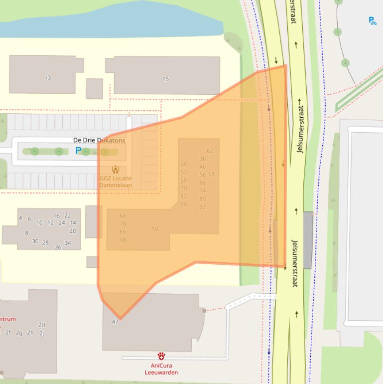 Kaart van postcodegebied 8917EV.