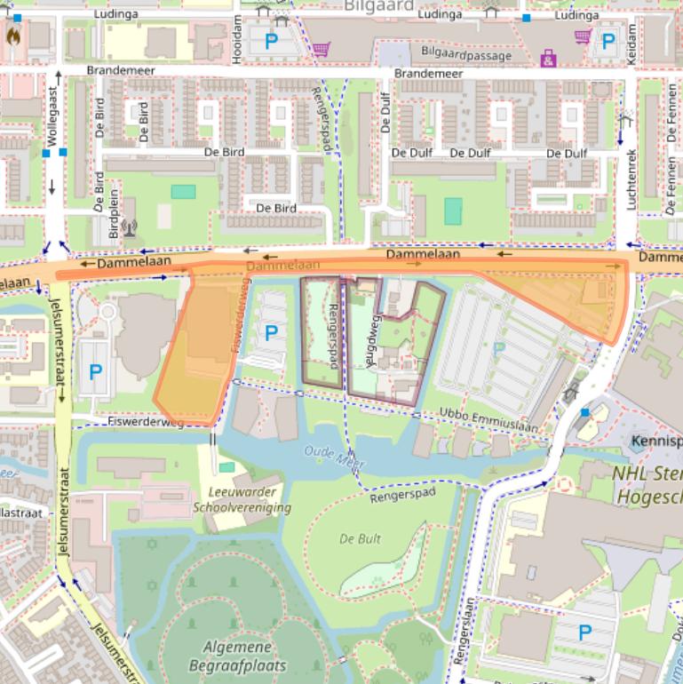 Kaart van postcodegebied 8917EW.