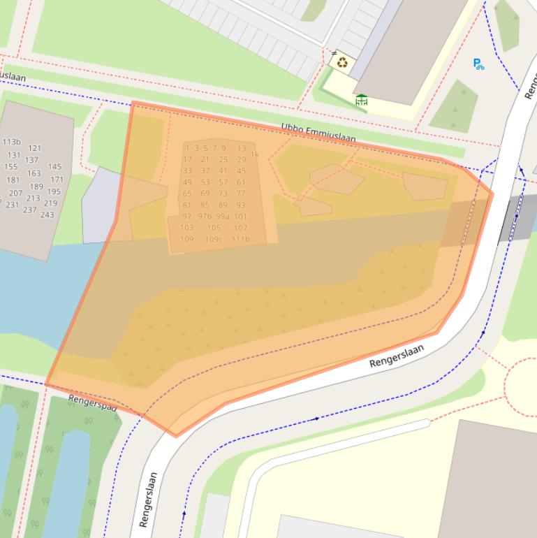 Kaart van postcodegebied 8917JA.