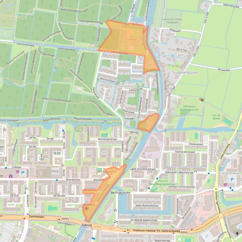 Kaart van postcodegebied 8918AA.