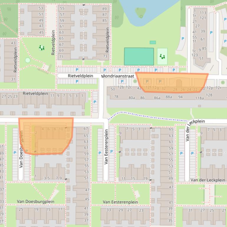 Kaart van postcodegebied 8918DG.