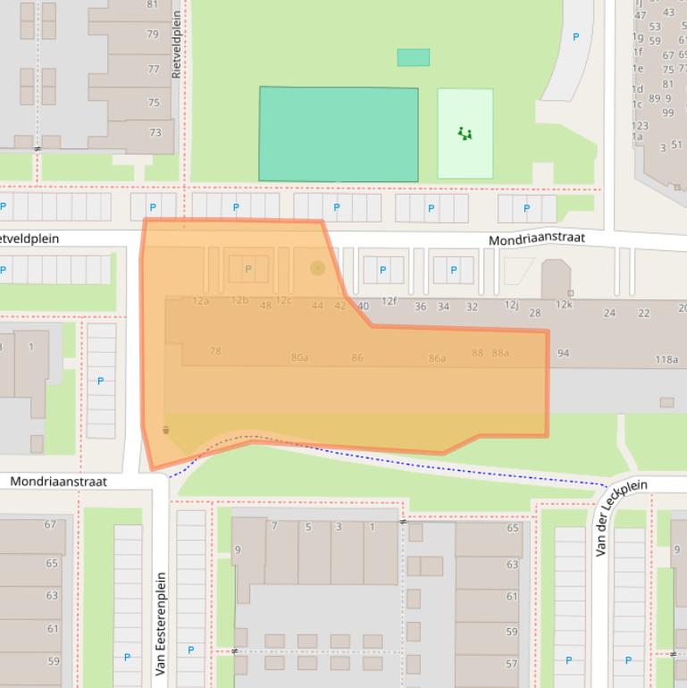 Kaart van postcodegebied 8918DH.