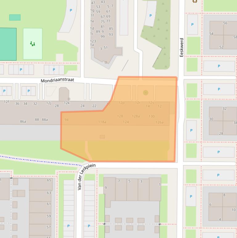 Kaart van postcodegebied 8918DJ.