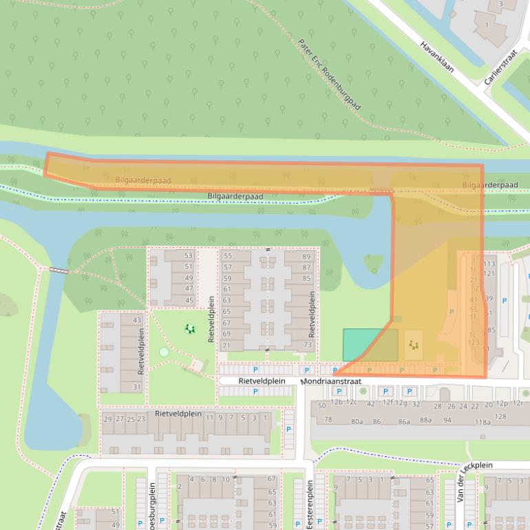 Kaart van postcodegebied 8918DK.