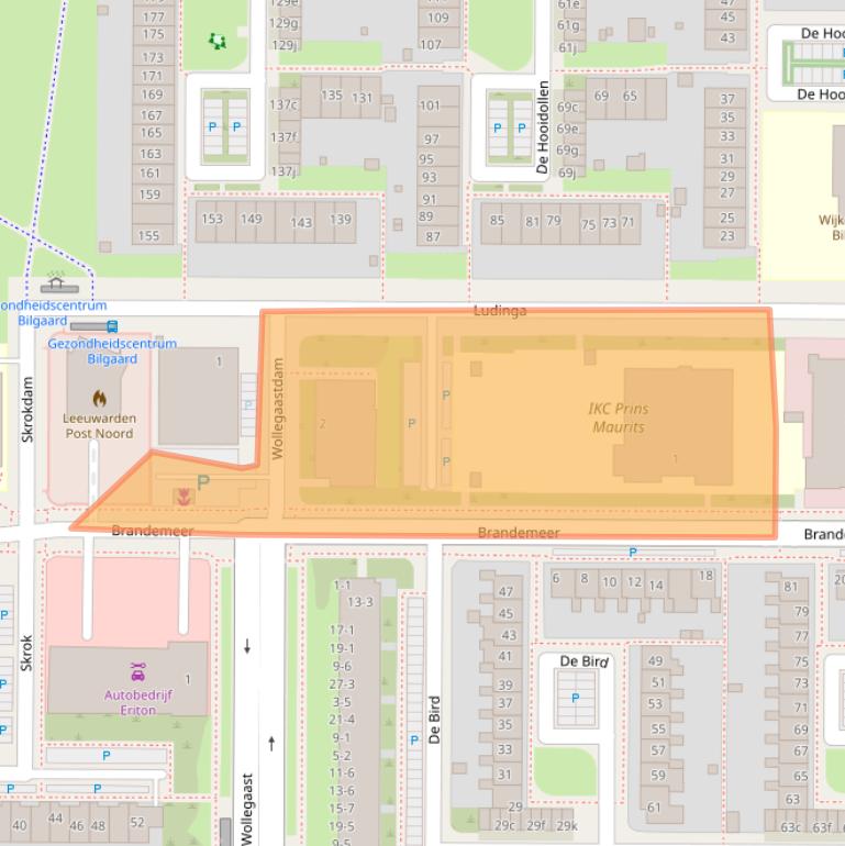 Kaart van postcodegebied 8918GE.