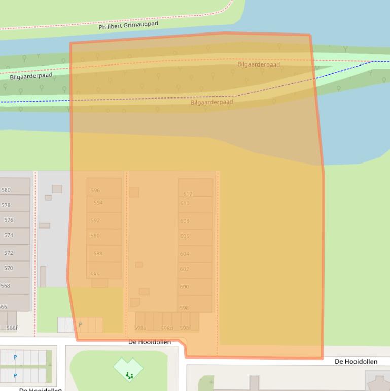 Kaart van postcodegebied 8918JZ.