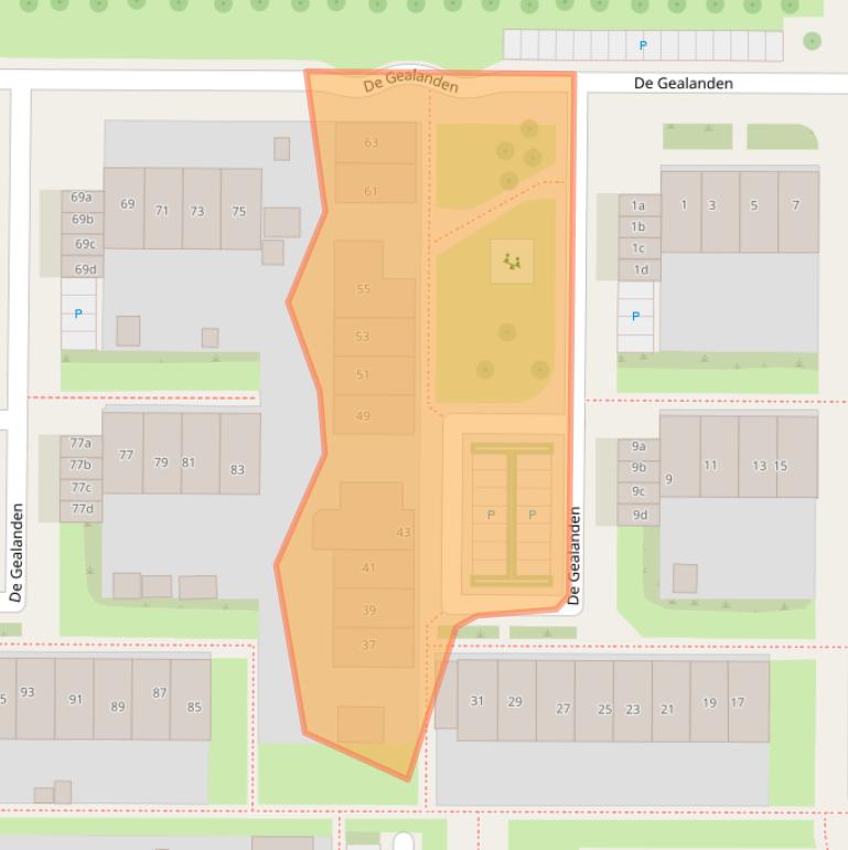 Kaart van postcodegebied 8918KB.