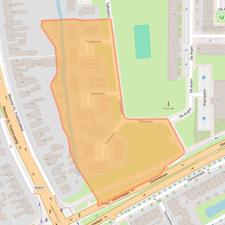 Kaart van postcodegebied 8918LV.