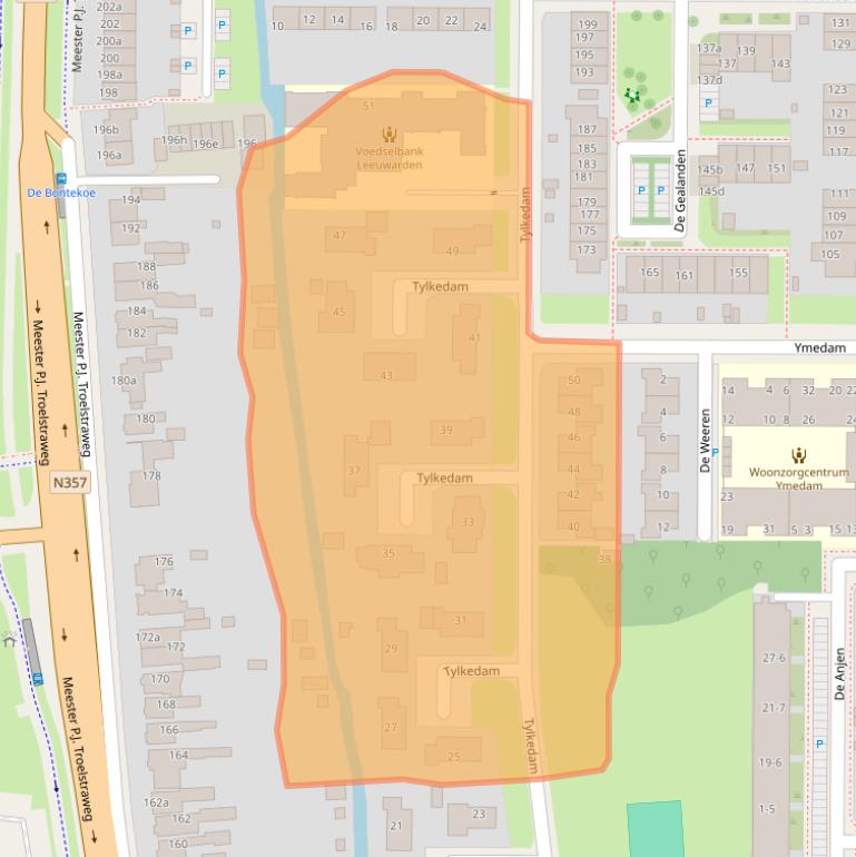 Kaart van postcodegebied 8918LW.