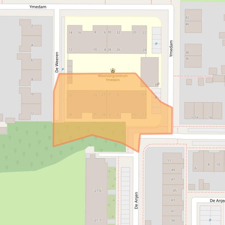 Kaart van postcodegebied 8918LZ.