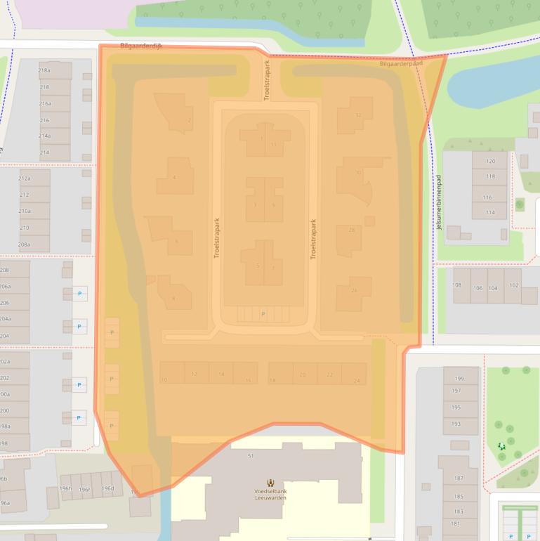 Kaart van postcodegebied 8918MA.