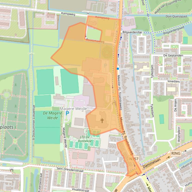 Kaart van postcodegebied 8919AA.