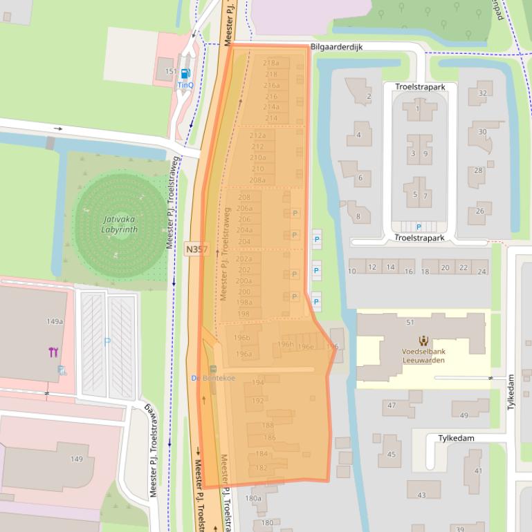 Kaart van postcodegebied 8919AE.