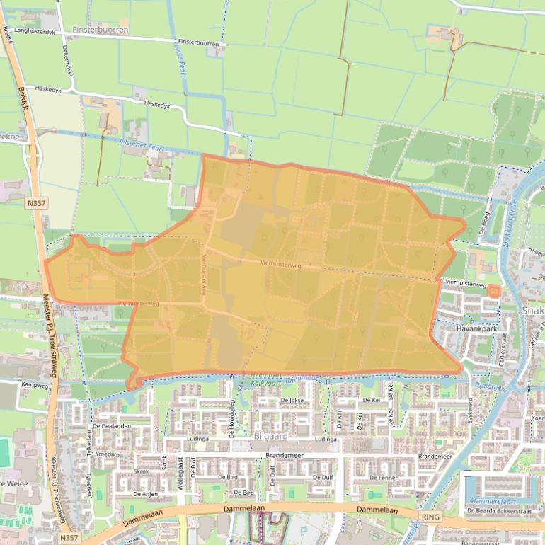 Kaart van postcodegebied 8919AH.