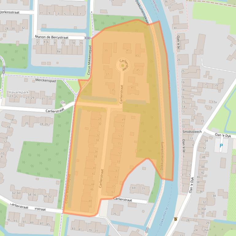 Kaart van postcodegebied 8919BC.